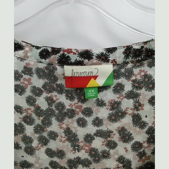 Modcloth Fervour Plus Sz Short Sleeve Top Floral - Picture 5 of 6